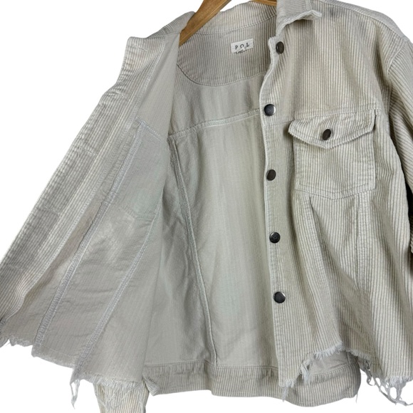 POL Cord Corduroy Jacket Cream Beige Size Medium - Picture 4 of 9